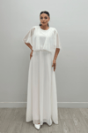 Şifon Kumaş Bolero Detaylı Elbise - BEYAZ