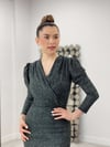 Simli Kalem Elbise - GÜMÜŞ