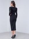 Silvery Pencil Dress - Black