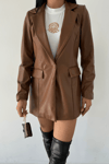 Suni Deri Blazer Ceket - TABA