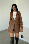 Suni Deri Blazer Ceket - TABA