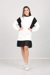 Sweatshirt Elbise - Beyaz