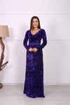 Tasarım Payet Elbise - Mor