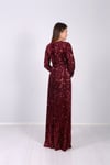 Tasarım Payet Kemerli Abiye Elbise - Bordo