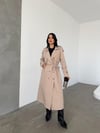 Torino Kumaş Önü Düğmeli Trençkot - KREM