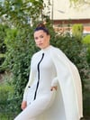 Triko Kumaş Kalem Elbise - Beyaz