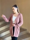Triko Salaş Hırka - Gül Kurusu