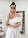 Tül Kumaş Askılı Midi Elbise - BEYAZ