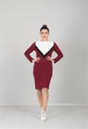 Üç İplik Günlük Elbise - Bordo