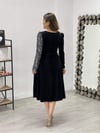 Top sequin lower velvet dress - silver