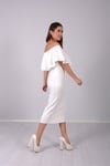 Volanlı Elbise - Beyaz