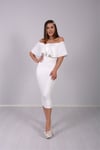 Volanlı Elbise - Beyaz