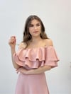 Volanlı Elbise - Pudra