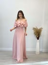 Volanlı Elbise - Pudra