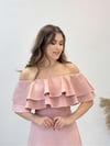 Volanlı Elbise - Pudra