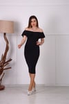 Volanlı Elbise - Siyah