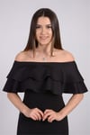 Volanlı Elbise - Siyah