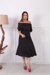 Volanlı Elbise - Siyah