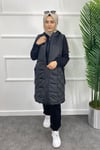1090 PUREVA ÜÇLÜ TAKIM KAPİTONE YELEKLİ - Siyah