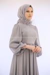 2133 NEW ELEGANS ELBİSE - Gri