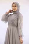 2140 NEW ELEGANS ELBİSE - Gri