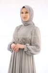 2163 NEW ELEGANS ELBİSE - Gri