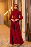2206 NEW ELEGANS ELBİSE - Bordo