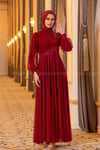 2206 NEW ELEGANS ELBİSE - Bordo