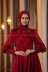 2210 NEW ELEGANS ELBİSE - Bordo