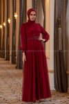 2229 NEW ELEGANS ELBİSE - Bordo