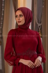2229 NEW ELEGANS ELBİSE - Bordo