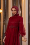 2229 NEW ELEGANS ELBİSE - Bordo