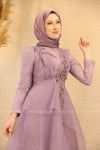 2261 NEW ELEGANS ELBİSE - Lila