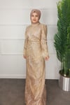2323 NEW ELEGANS ELBİSE - Gold
