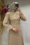 2348 NEW ELEGANS ELBİSE - Gold