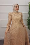 2350 NEW ELEGANS ELBİSE - Gold