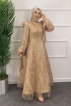 2382 NEW ELEGANS ELBİSE - Gold