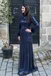 2427 NEW ELEGANS ELBİSE - Lacivert