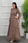2435 NEW ELEGANS ELBİSE - Kahve