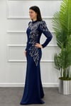 2449 NEW ELEGANS ELBİSE - Lacivert