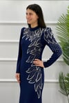 2449 NEW ELEGANS ELBİSE - Lacivert