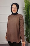 24602 AYLİN TRİKO KAZAK - Vizon