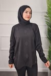 24606 AYLİN TRİKO KAZAK - Siyah