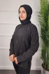 24606 AYLİN TRİKO KAZAK - Siyah