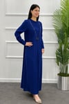 5061 Gaze Elbise - İndigo