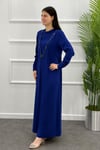 5061 Gaze Elbise - İndigo