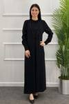 5061 Gaze Elbise - Siyah