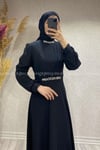5104 PERİ MODA ELBİSE - Siyah
