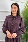 Bebe Yaka Önden Düğmeli Etekli İkili Takım - MÜRDÜM