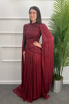 Leyla Tesettür Abiye - BORDO